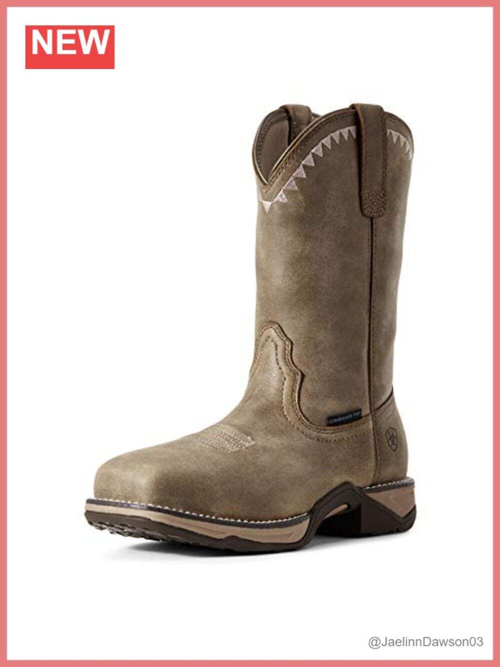 Women's Composite Toe Work Boots Pull-On Leather